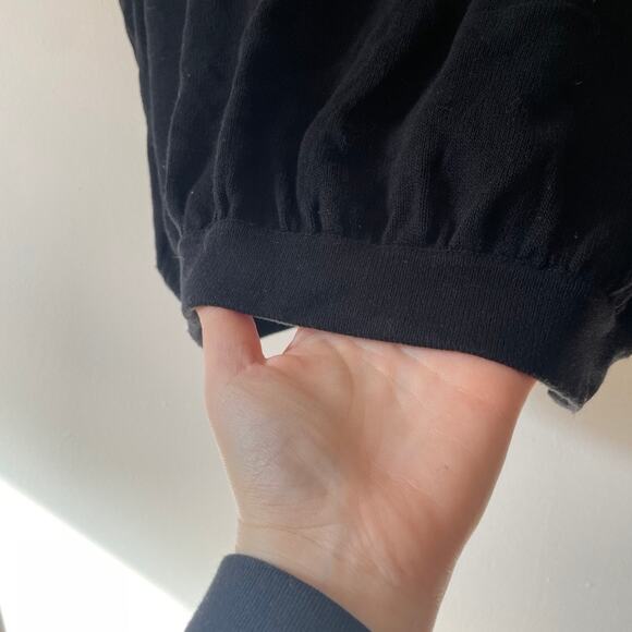 By Anthropologie Rambuteau Black Knit Sleeveless Wrap Sweater Neck Tie Sz S - Picture 10 of 10